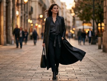 Rilvèa  Flowing Leather Coat (Private Collection)