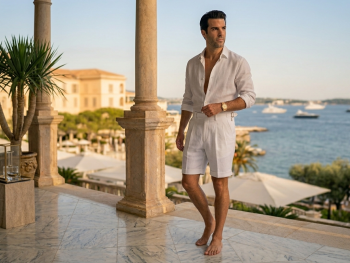 WHITE HORIZON Short  Lino