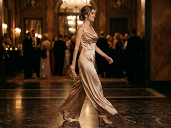 Sorvèa Liquid Satin Drape Jumpsuit  (Private Collection)